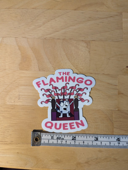 The Flamingo Queen Muffin Bluey Glossy Sticker