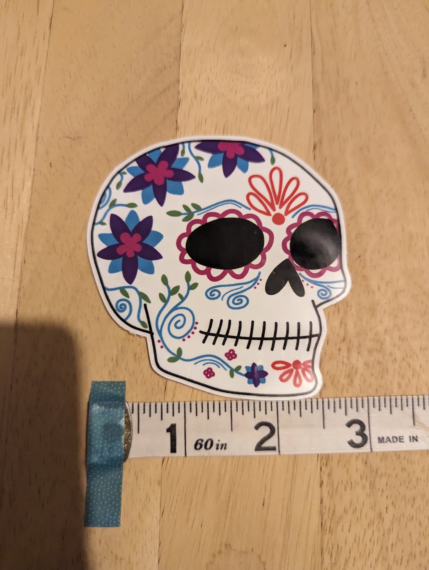 Sugar Skull Dia de los Muertos Large Glossy Sticker