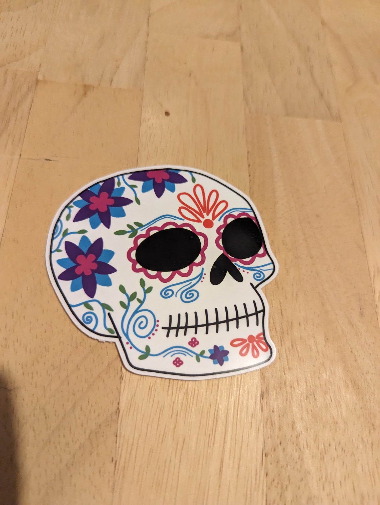 Sugar Skull Dia de los Muertos Large Glossy Sticker