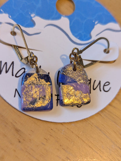 Gold Blue Black Pink Polymer Clay Earrings Nickel Free