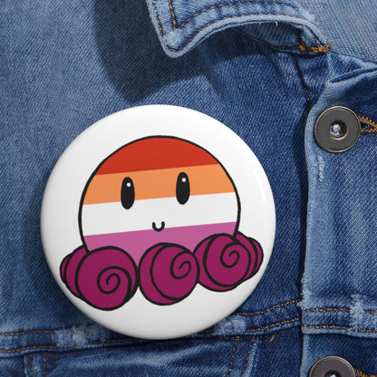Lesbian OctoPride Pin Buttons