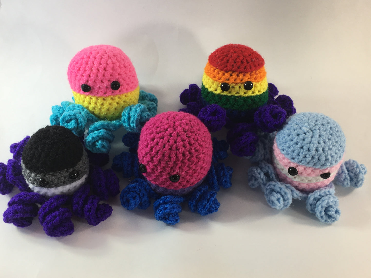 LGBTQIA Rainbow Gay Aromantic Transgender Lesbian Genderfluid Non-Binary Pansexual Bisexual Asexual  Pride Crochet Octopus Made To Order