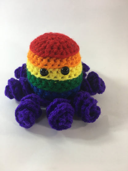 LGBTQIA Rainbow Gay Aromantic Transgender Lesbian Genderfluid Non-Binary Pansexual Bisexual Asexual  Pride Crochet Octopus Made To Order