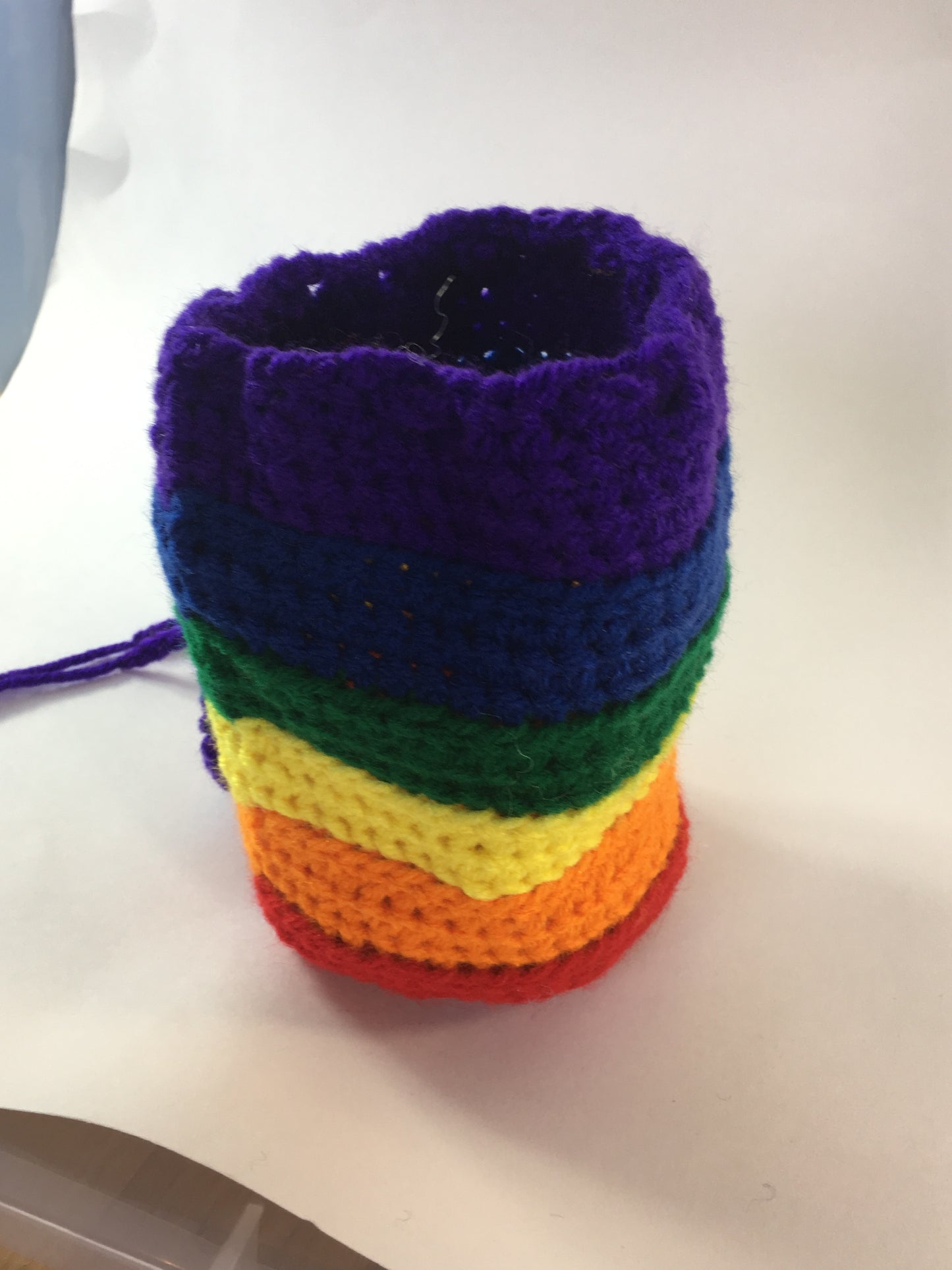 Rainbow Gay Pride D&D Pathfinder Tabletop Game Dice Drawstring Crochet Dungeons and Dragons Bag Pouch