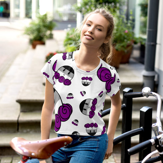 Asexual Octo Pride All-Over Print Crop Tee