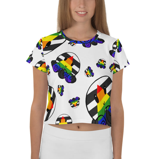 Ally Octo Pride All-Over Print Crop Tee