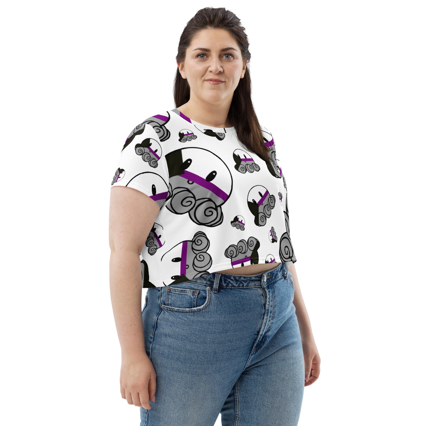 Demisexual Octo Pride All-Over Print Crop Tee